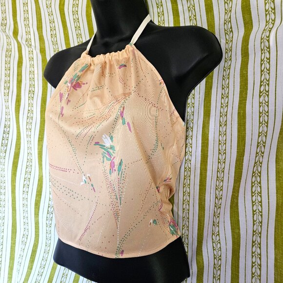 Size S Retro Yellow Halter Top NEW - Picture 1 of 5
